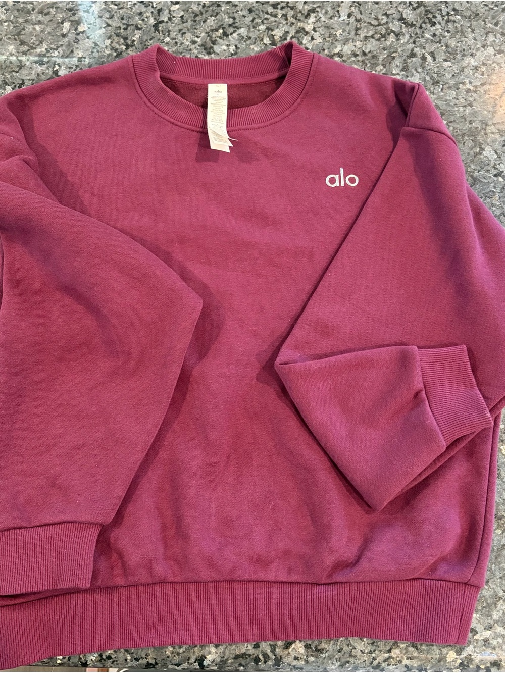ALO Yoga Men's Crewneck Sweatshirt in Berry Plum